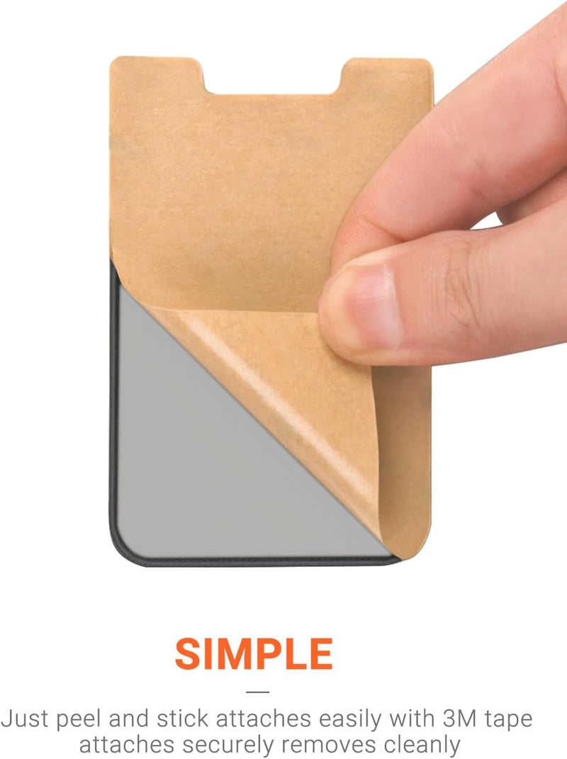 OBVIS Cell Phone Pocket Self Adhesive Card Holder Stick On Wallet Sleeve with Adhesive ID Credit Card ATM Card Holder for iPhone Android 2 PACK BLACK - Image 5